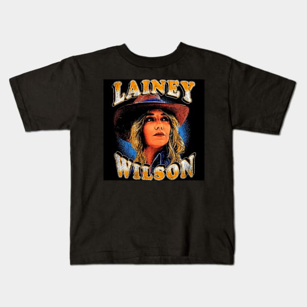 Lainey Wilson Blazing Trails and Taking Names Kids T-Shirt by goddessesRED